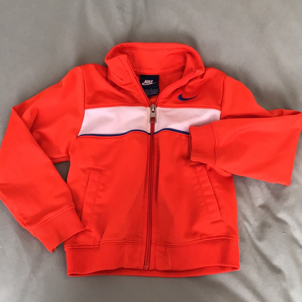 2/$15 Boys Size 3T Orange Full Zip Nike Track Jacket